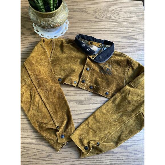 Black Stallion Welding Cape Sleeve Medium Cowhide Leather Work Jacket - Picture 1 of 5